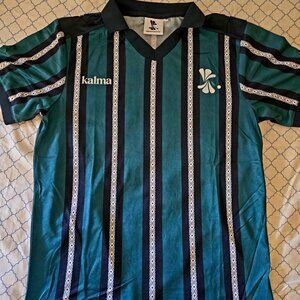 Kalma Soccer Futbol Green & Blue Striped Jersey Size Medium NEW